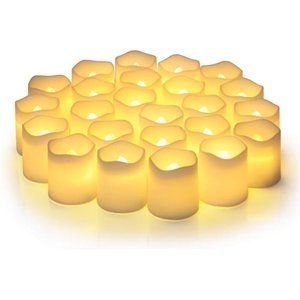 Flameless Votive Candles Flameless Flickering Electric Fake 24 Pack 200+ Hours